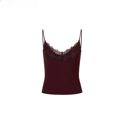 Lace-Trimmed Fitted Camisole