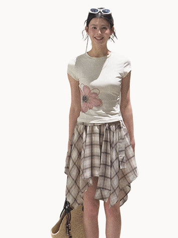 Slim-Fit Floral Print Short-Sleeve T-Shirt