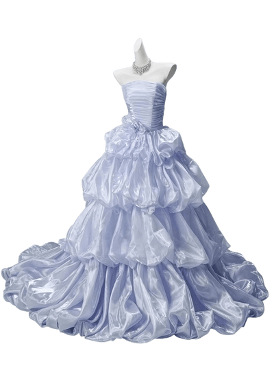 “Tear of Terra” Iridescent Ruched Couture Gown