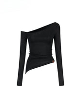 Shimmer Asymmetric Shoulder Irregular T-shirt - CHINASQUAD