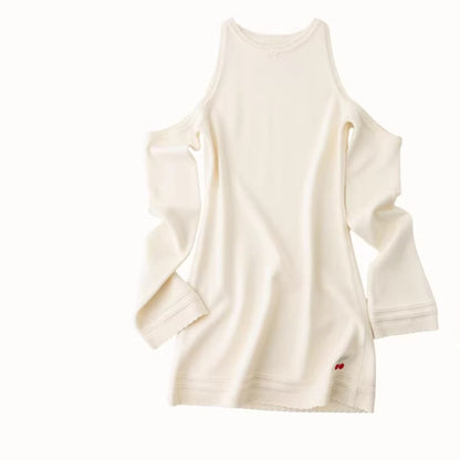 Hand-Crocheted Lace Off-Shoulder Knit Dress