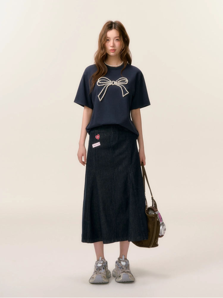 Beaded Bow-knot T-Shirt - CHINASQUAD