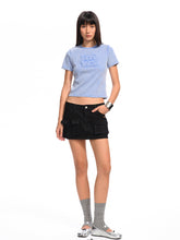 Asymmetrical Low - Rise Straight - Cut Denim Mini Skirt - CHINASQUAD