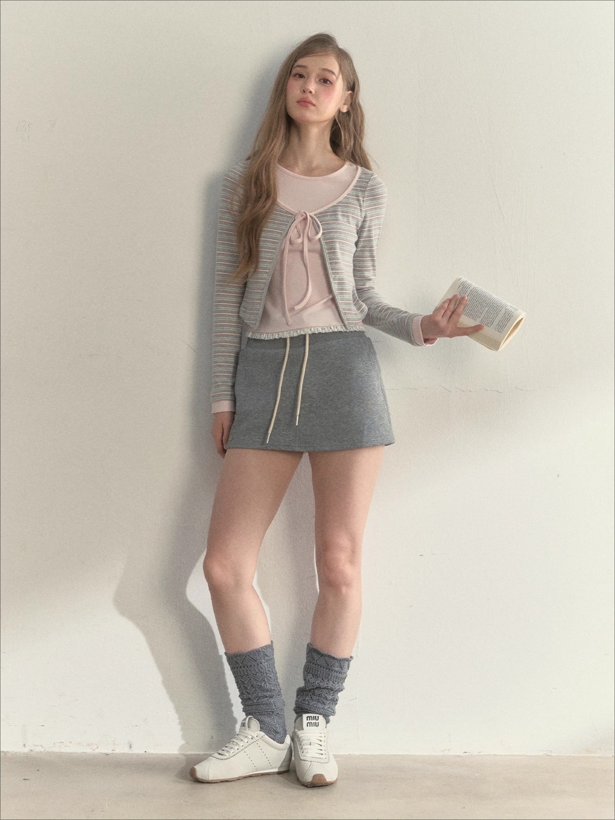 Striped &amp; Floral Design Layered Contrast Blouse