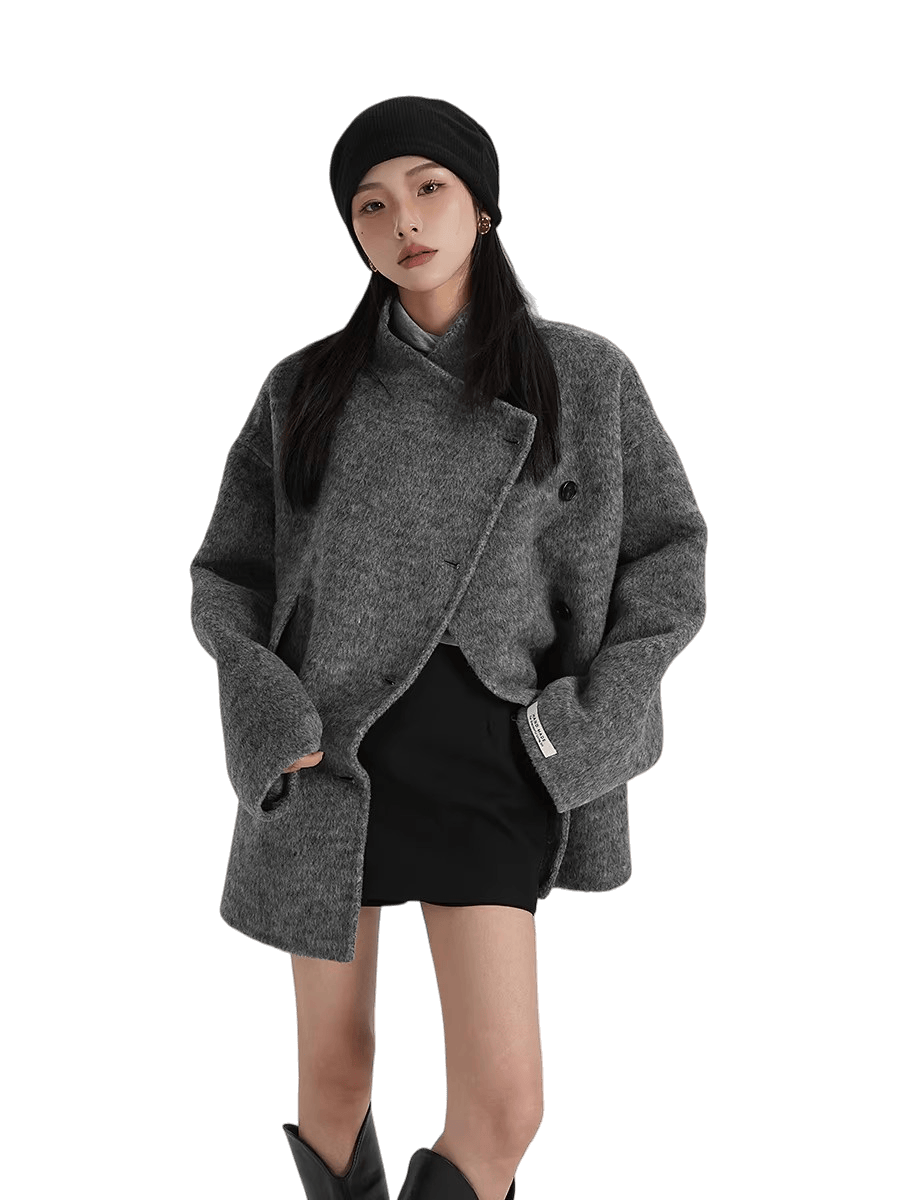 Double-Faced Wool Cape Jacket