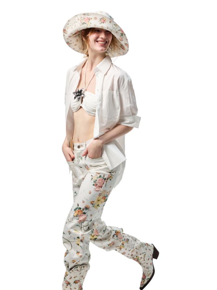 Mid Sleeve Loose-fit Shirt &amp; Skirt Set