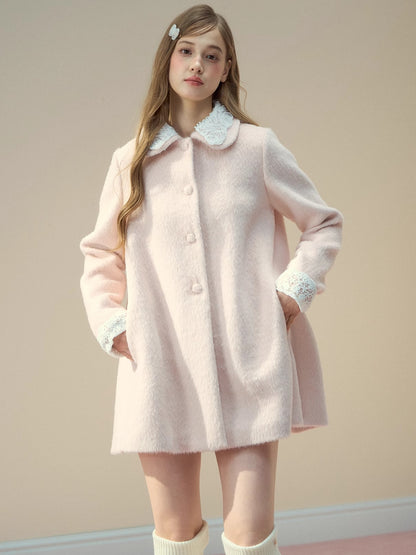 Rose Cape Wool-Blend Coat