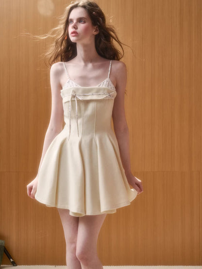 Wool-Blend Puffy Cami Dress