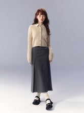 Gray A-line Pleated Suit Skirt - CHINASQUAD