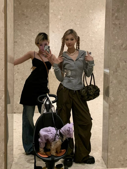 Zip-up Waist Slimming Hoodie