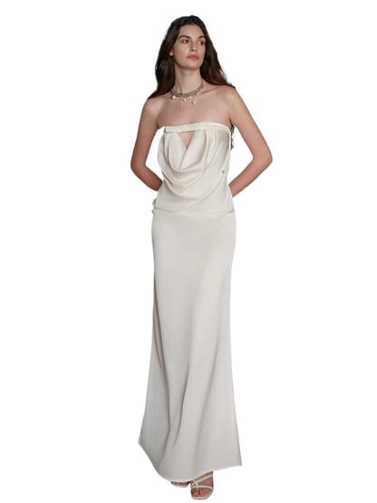 Halter Bowknot Cowl Neck Backless Dress