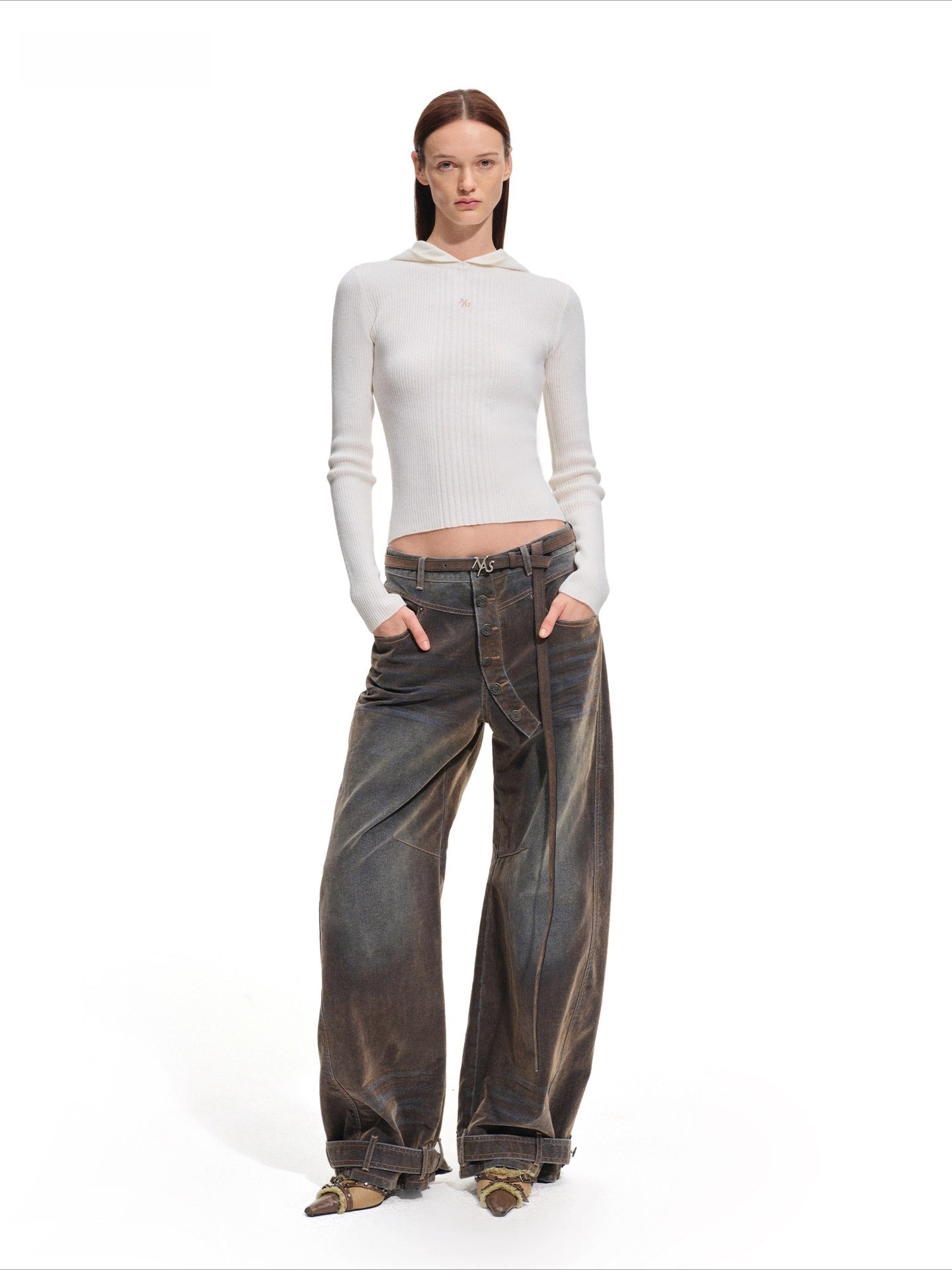 Dawn Hooded Wool Knit Turtleneck