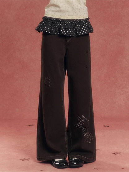 Vintage Washed Straight-Leg Denim Jeans