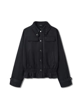 Fine Twill Wrinkle-Resistant Hem Pleated Silhouette Jacket - CHINASQUAD