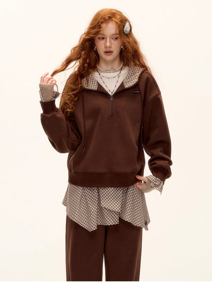 Fleece Hoodie &amp; Wide-Leg Sweatpants Set