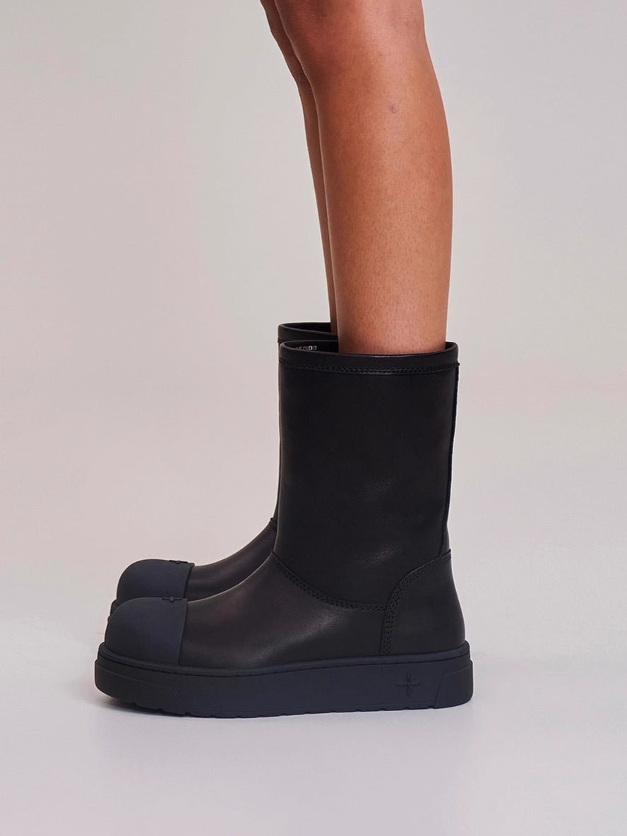 Sherpa Leather Wool Snow Boots