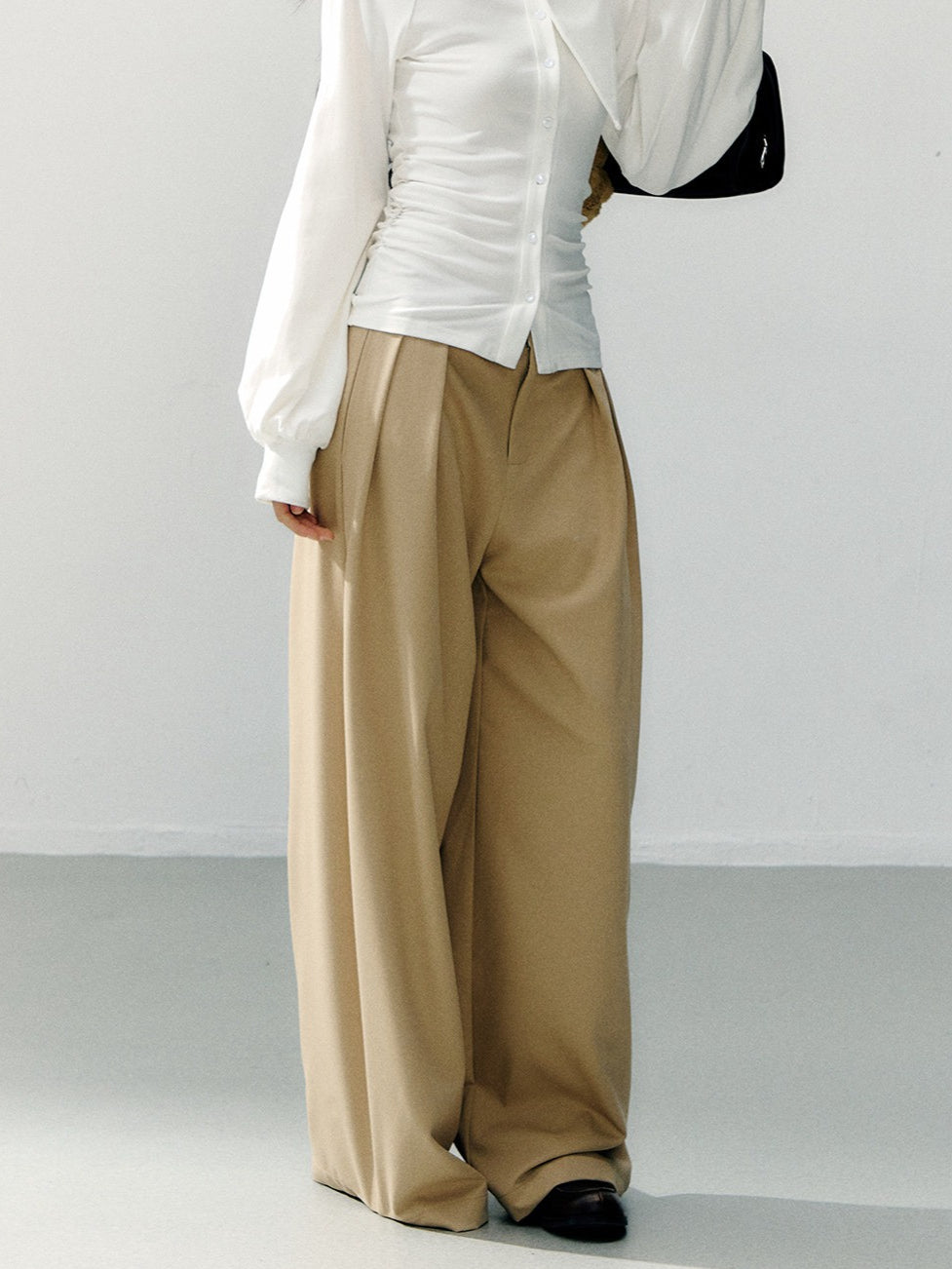 Detachable Lace-Trim Relaxed Tailored Trousers