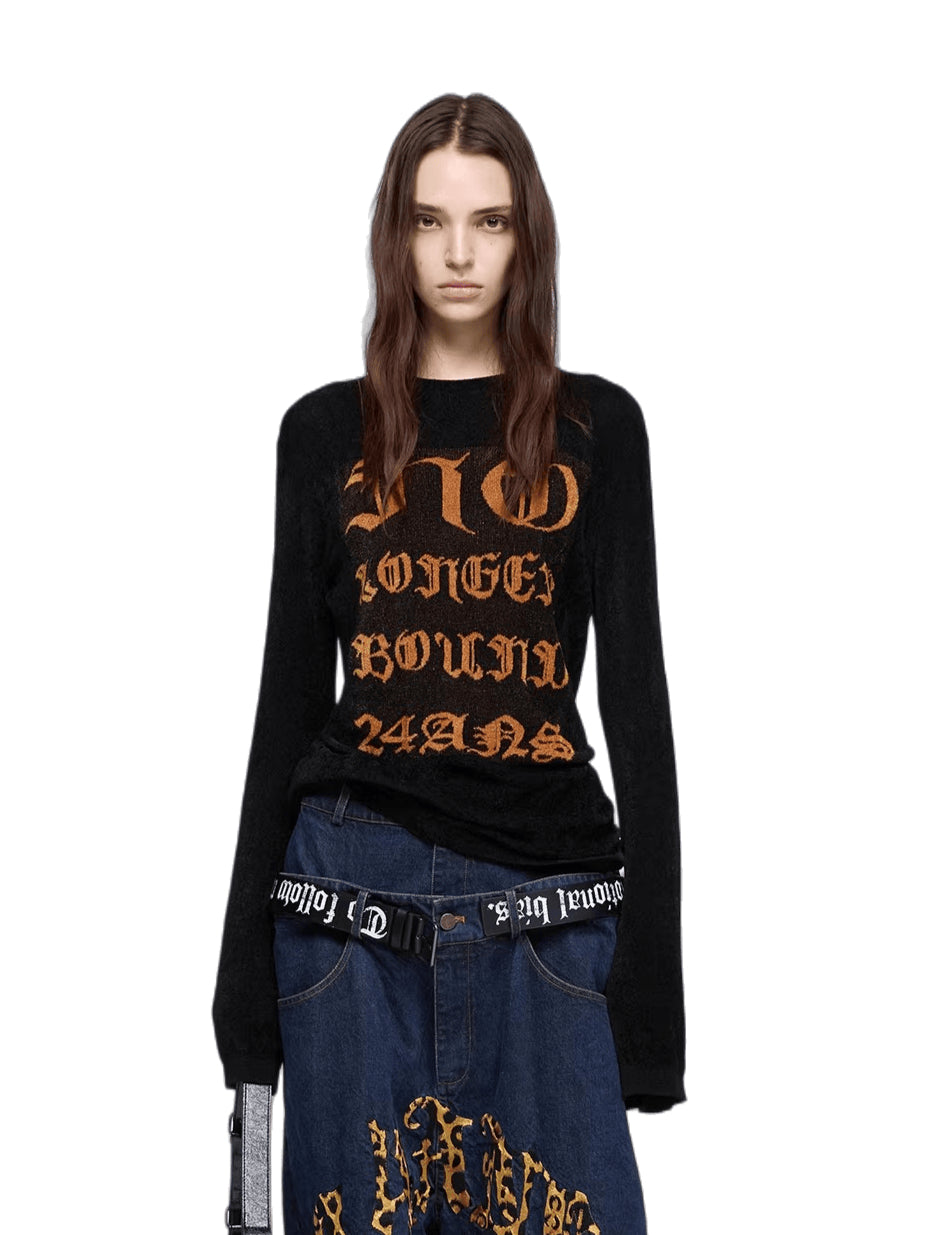 Graphic Knit Long-Sleeve Crewneck