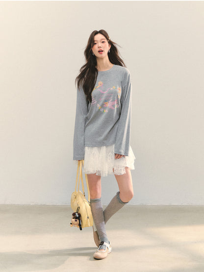 High-Waist Lace Tie Puff Skirt - CHINASQUAD