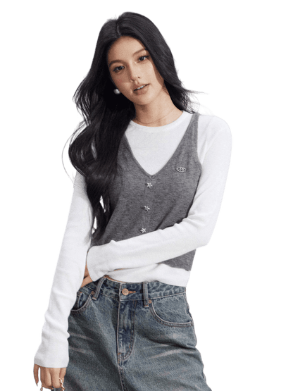 Knit Camisole and Inner Top Two-Piece Set