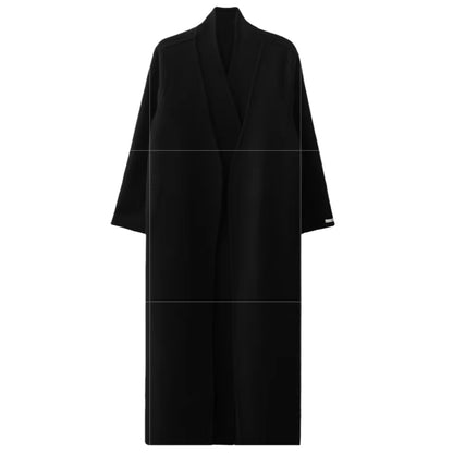 Elegant Double-Faced Wool Long Coat