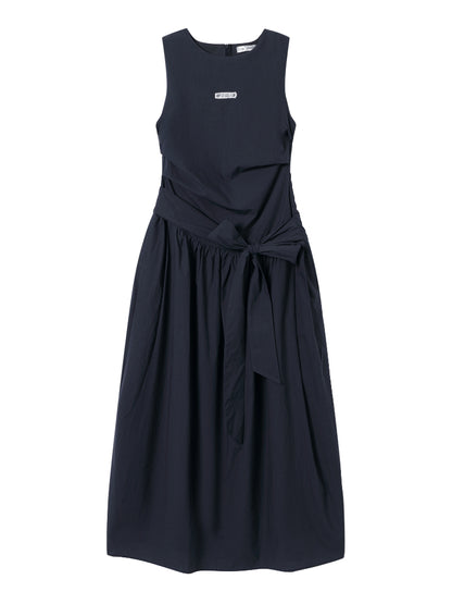 Sleeveless Tie-Waist A-Line Sundress - CHINASQUAD