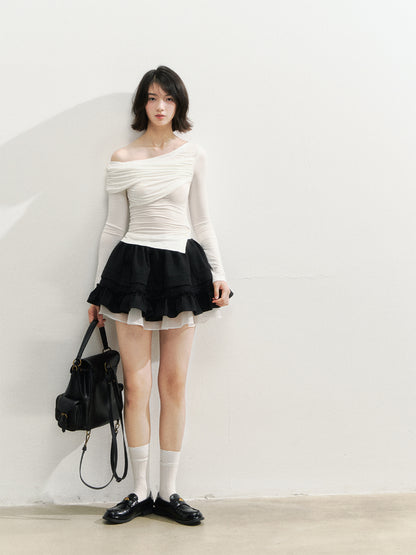 Black Retro Tiered Skirt