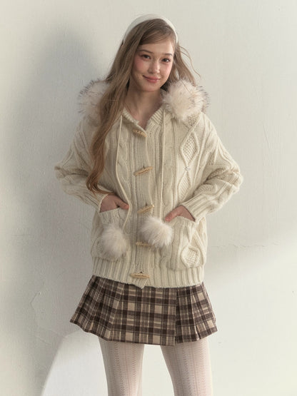 Textured Cable-Knit Wool Sweater