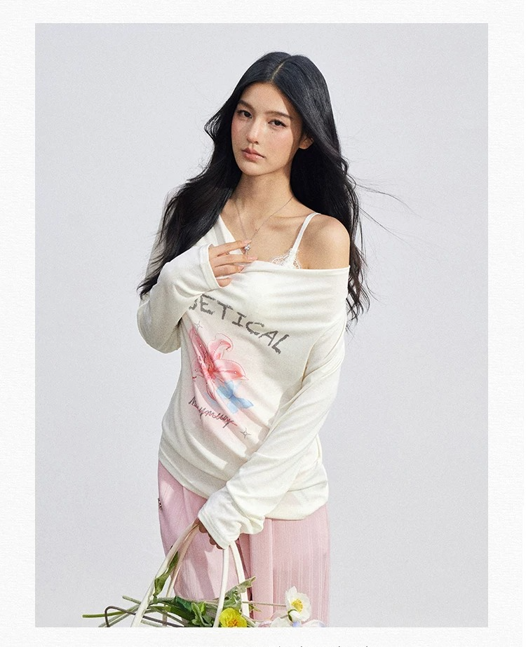 Soft Drape Floral Sun Protection Long Sleeve Top