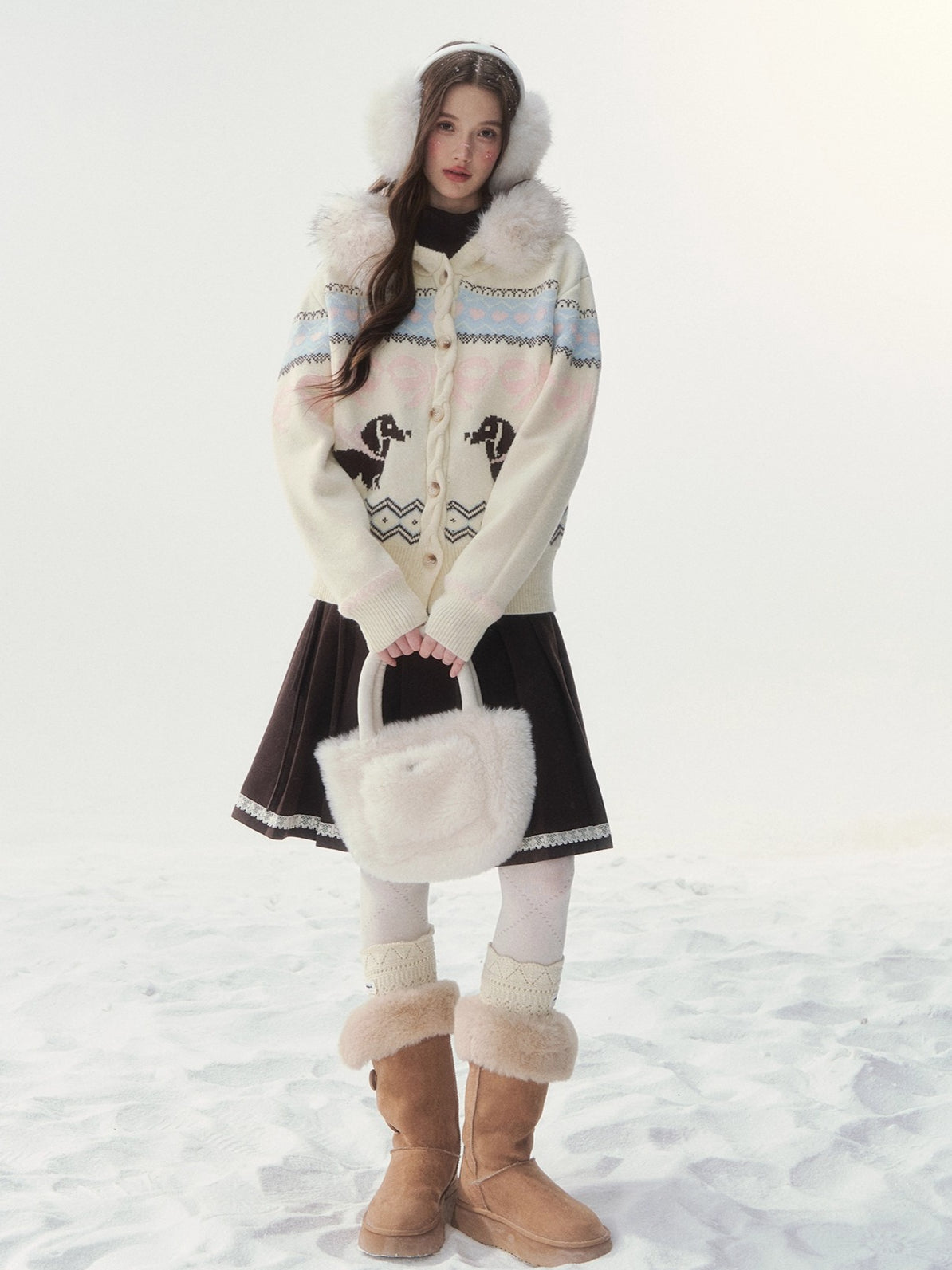 Vintage Dachshund Thermal Knit Sweater