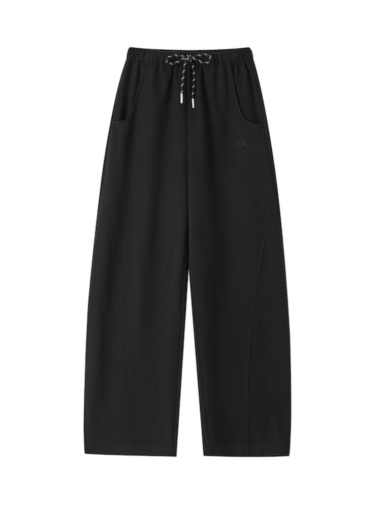 Contrast Drawstring Banana Pants