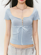 Bowknot Lyocell Knit T-shirt - CHINASQUAD