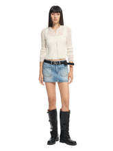 Alpaca Mohair Slim Fit Hollow-out Knit Blouse - CHINASQUAD