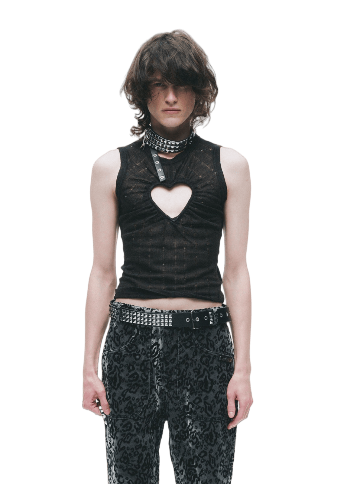Deconstructed Cut-Out Punk Tank Top
