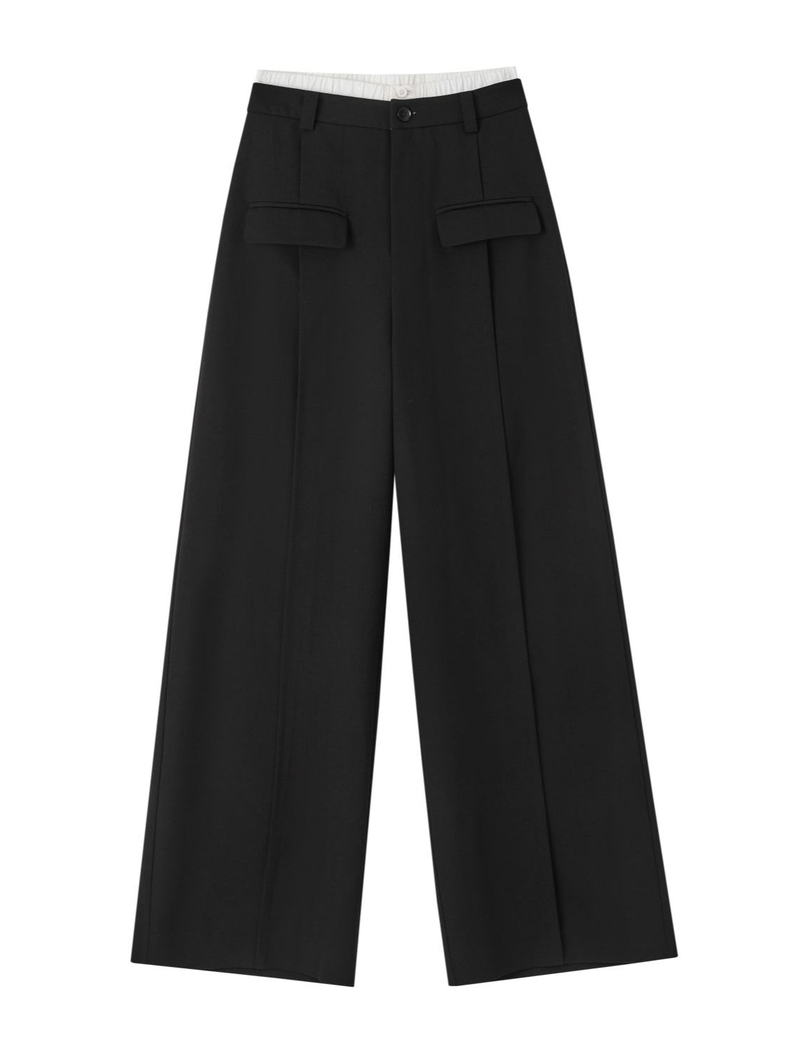 Black &amp; Gray Center Seam Wide-Leg Pants