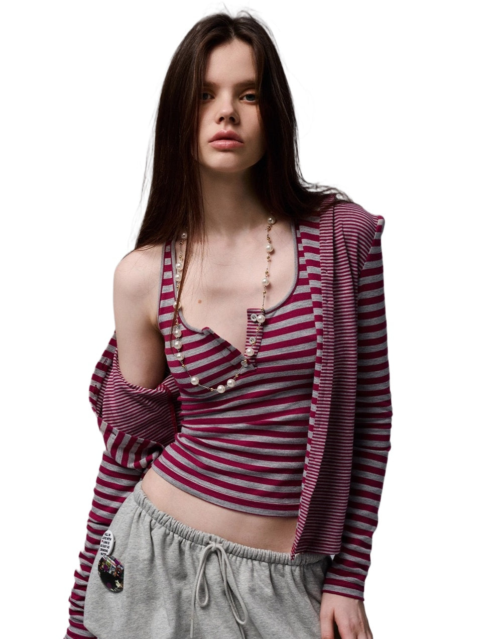 Reversible Striped Cardigan &amp; Pants Set
