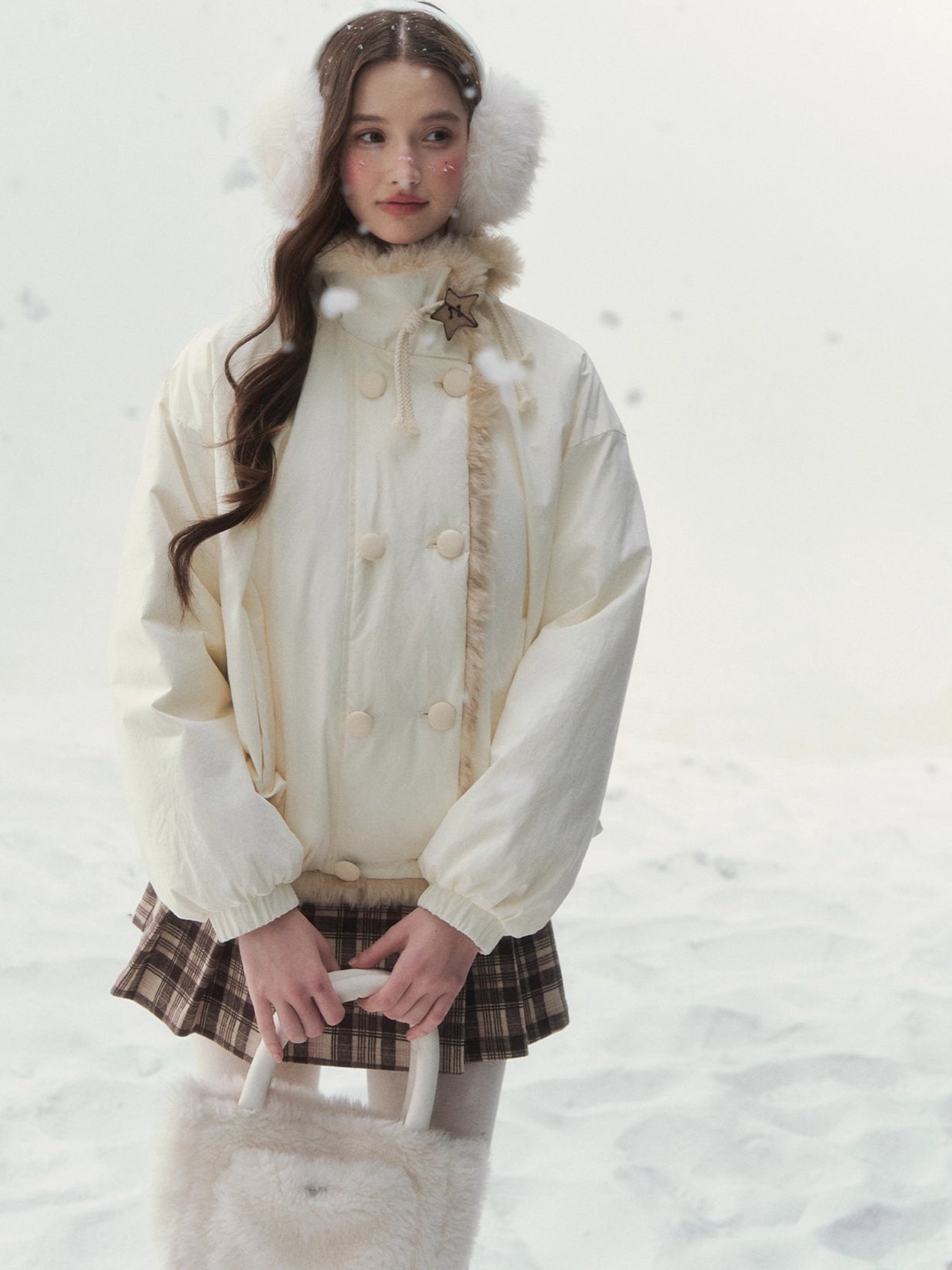 White Starry Birch Duck Down Jacket