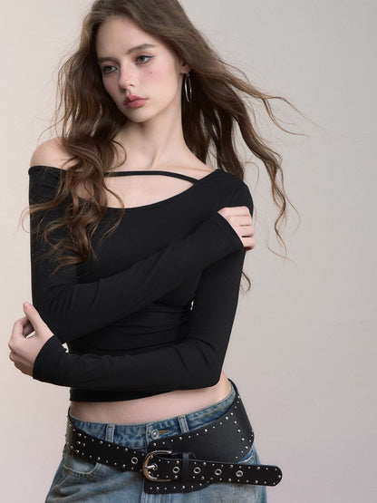 Asymmetric Shoulder Lyocell Blouse