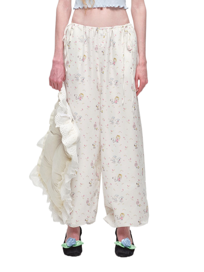 Snoopy Floral Balloon Wide-Leg Pants 1Jinn Studio