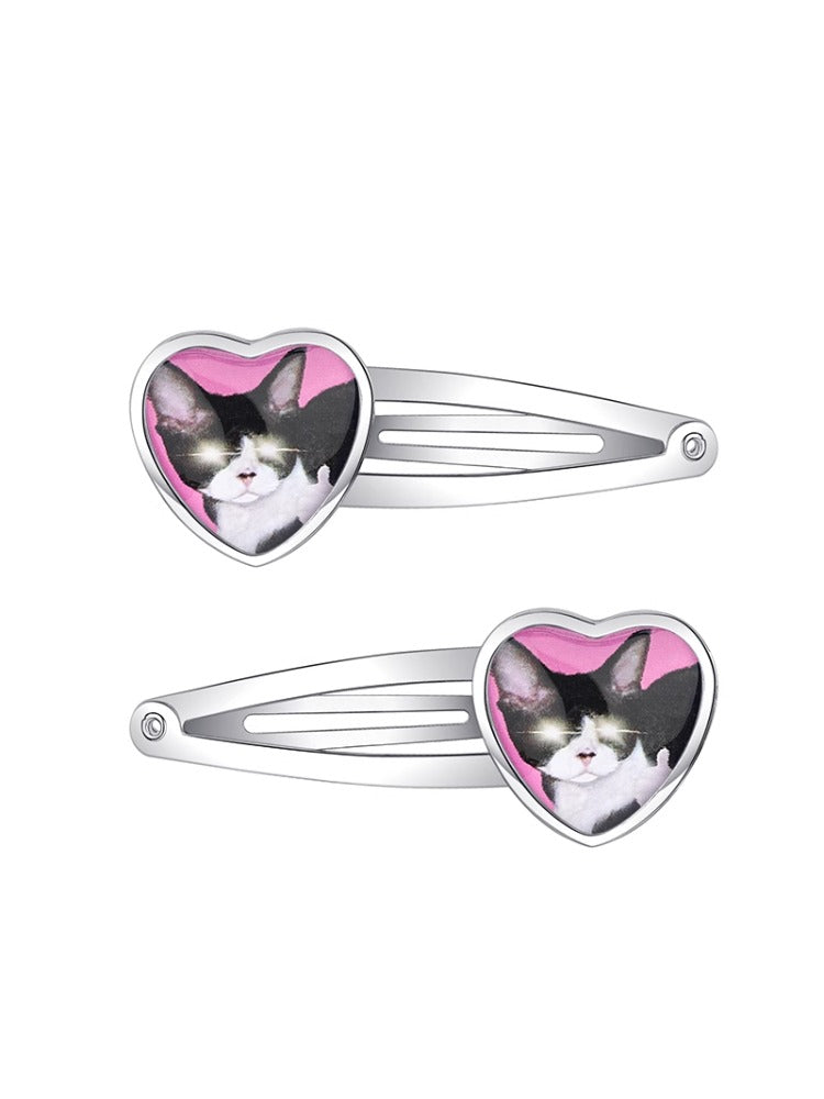 Cat &amp;  Dog Heart Hair Clips