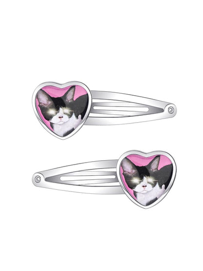 Cat &amp;  Dog Heart Hair Clips