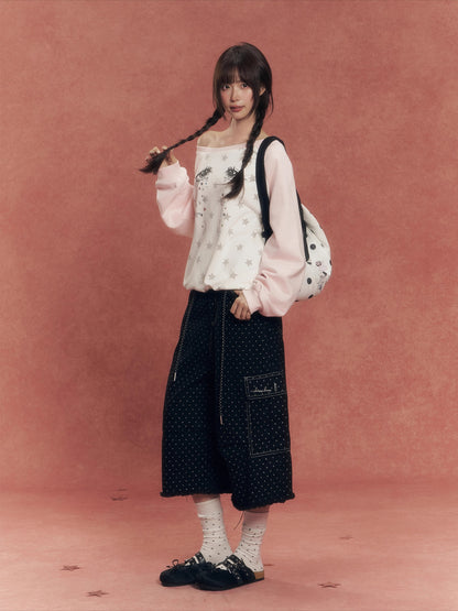 Vintage Washed Cropped Denim Pants