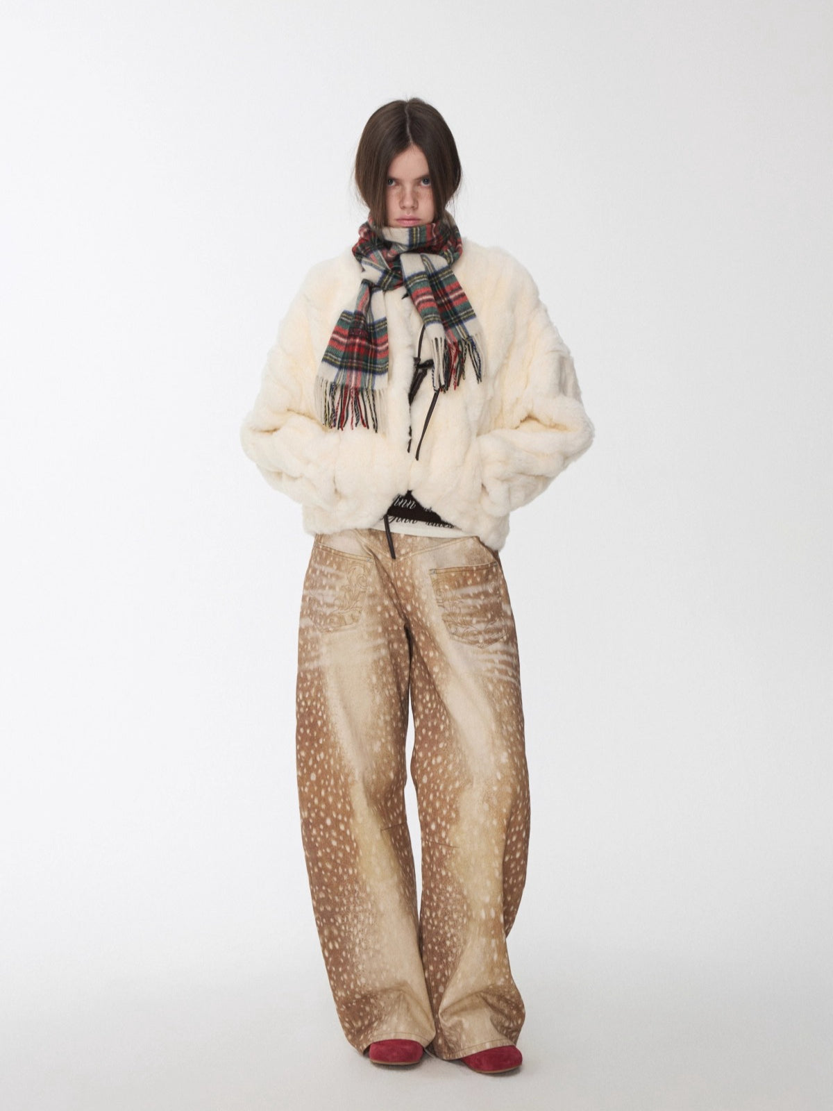 Fur Panel Horn-Buckle Jacket