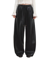 Relaxed Curve‑Hem PU Pants - CHINASQUAD