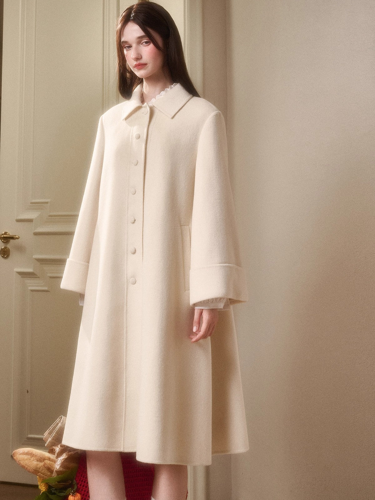 Playful Winter 100% Wool Cape Coat