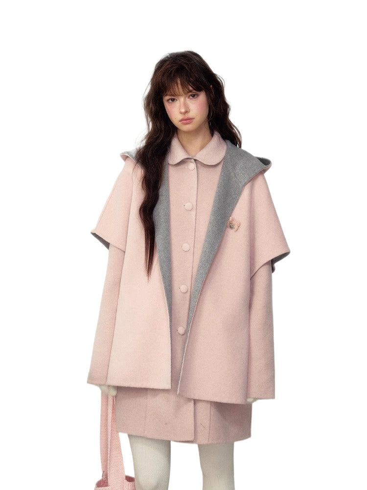 Dual-Sided Wool Doll Collar Coat