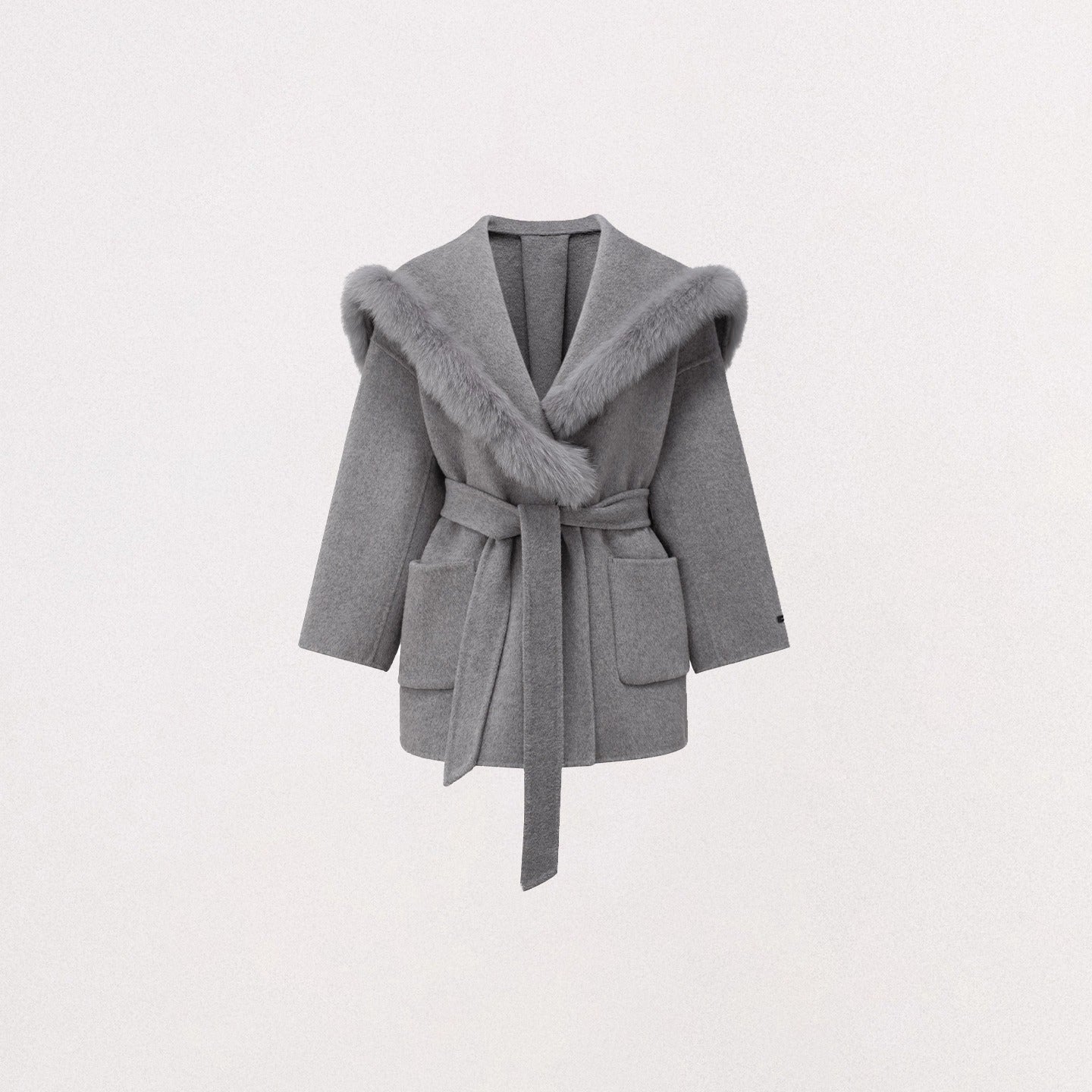 Oversized Wool-Blend Wide-Collar Coat