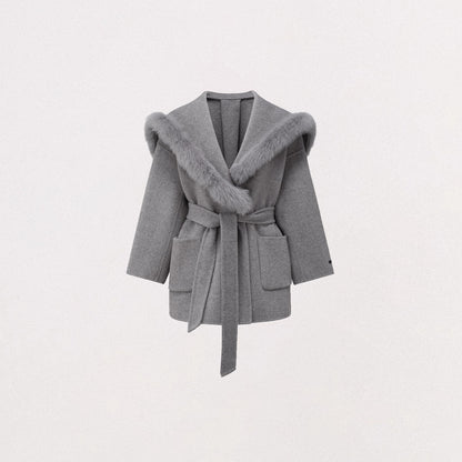 Oversized Wool-Blend Wide-Collar Coat