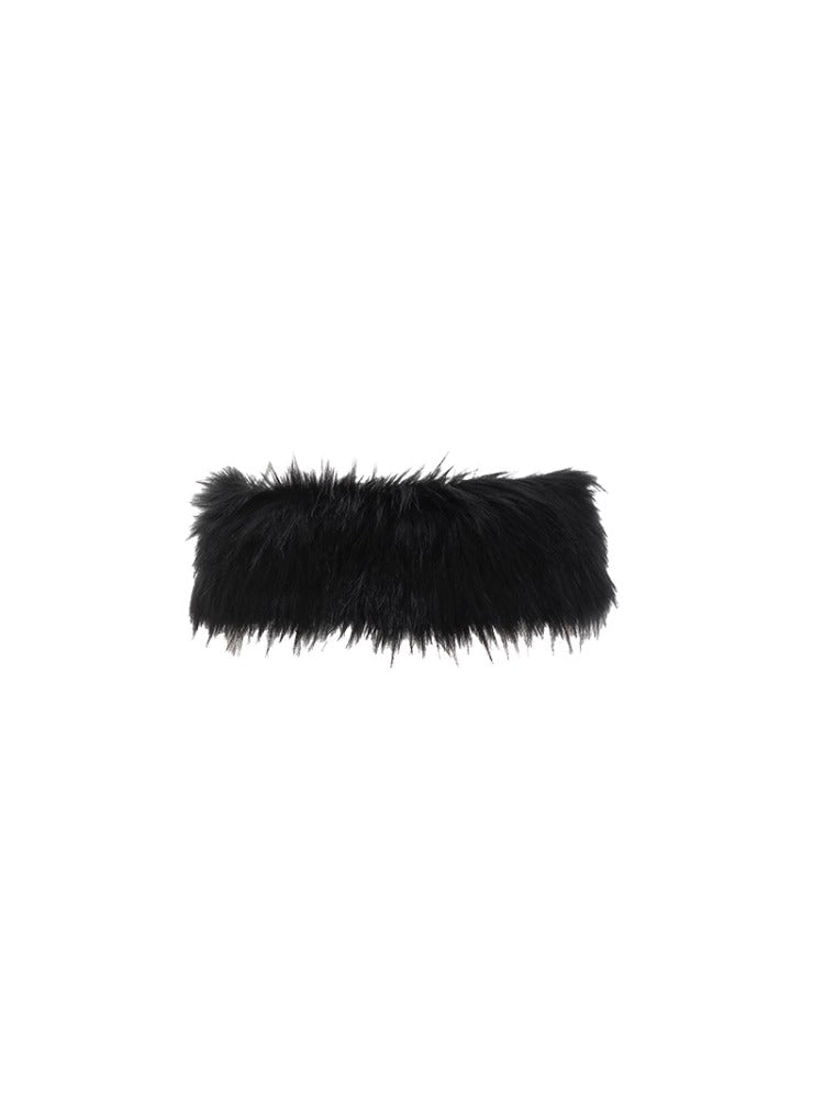 Black &amp; White Fur Waist Belt