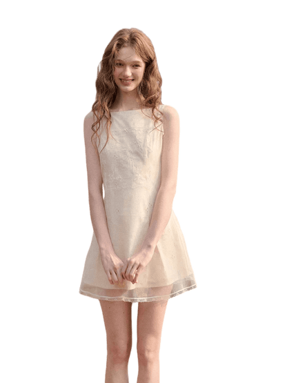 Sky Island Embroidered Layered White Dress